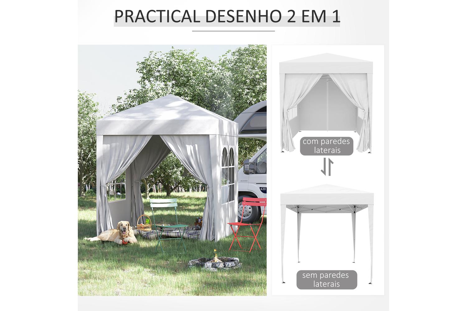 Outsunny Pop Up Gazebo Canopy | White-4