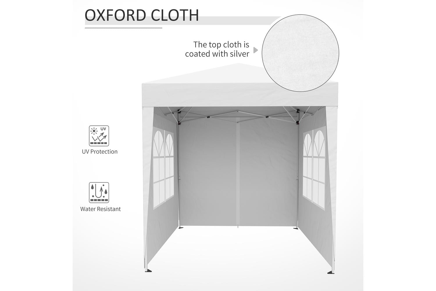 Outsunny Pop Up Gazebo Canopy | White-6