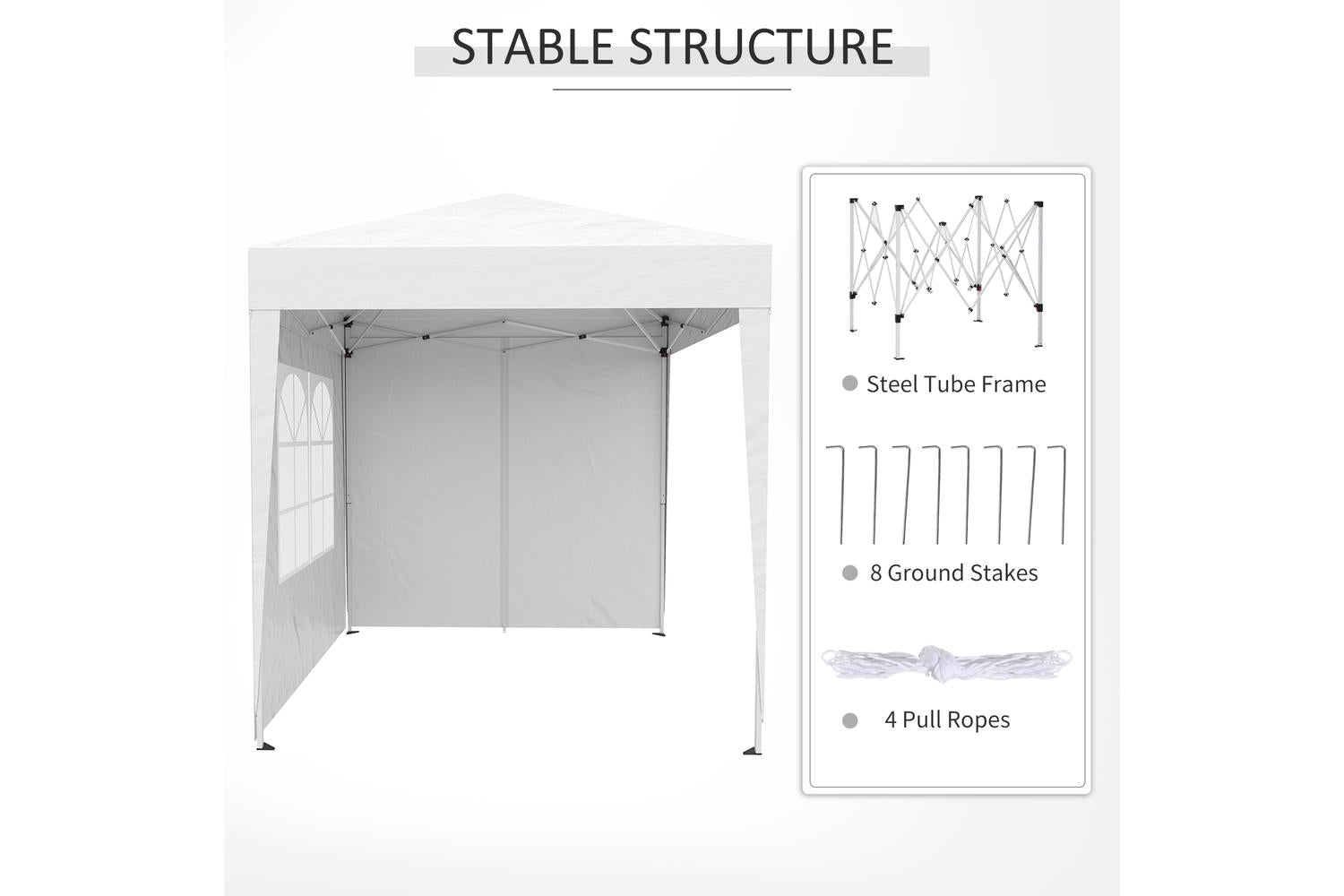 Outsunny Pop Up Gazebo Canopy | White-7