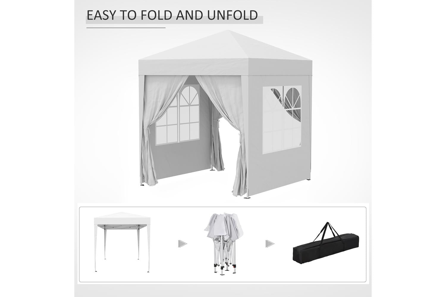 Outsunny Pop Up Gazebo Canopy | White-8