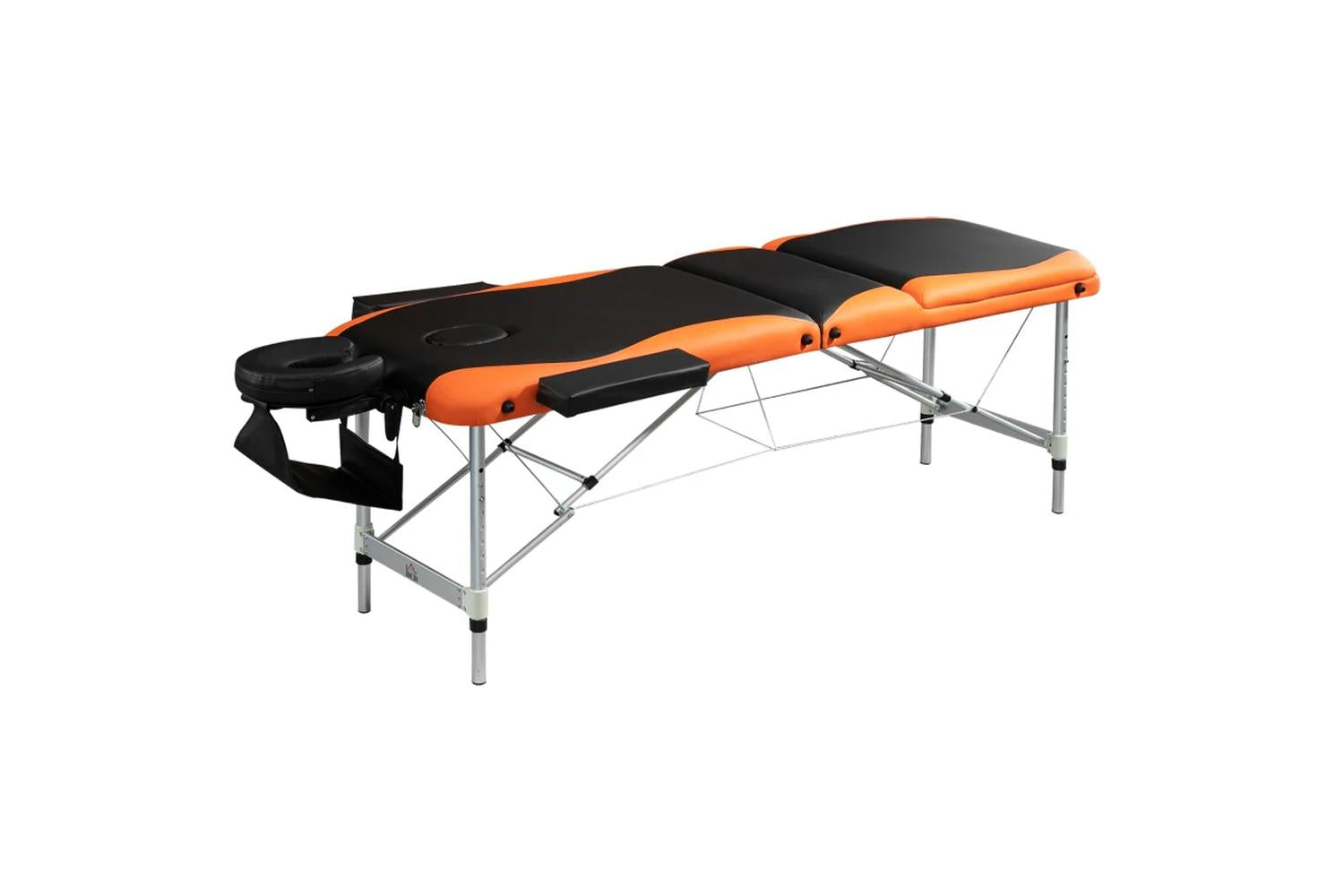 Homcom Professional Portable Massage Table with Headrest | Black/Orange