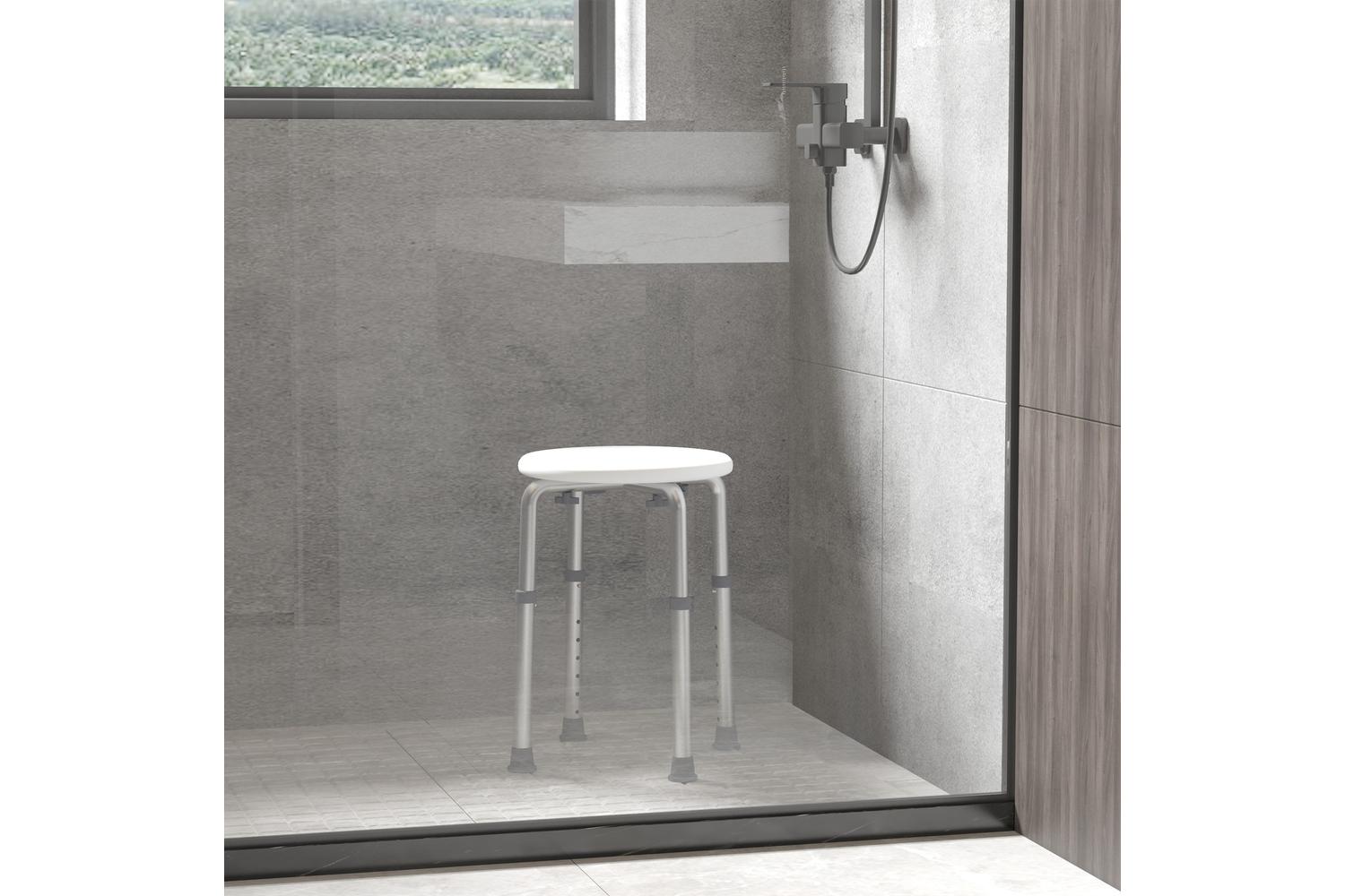 Homcom Adjustable Shower Stool for Elderly | Cream White