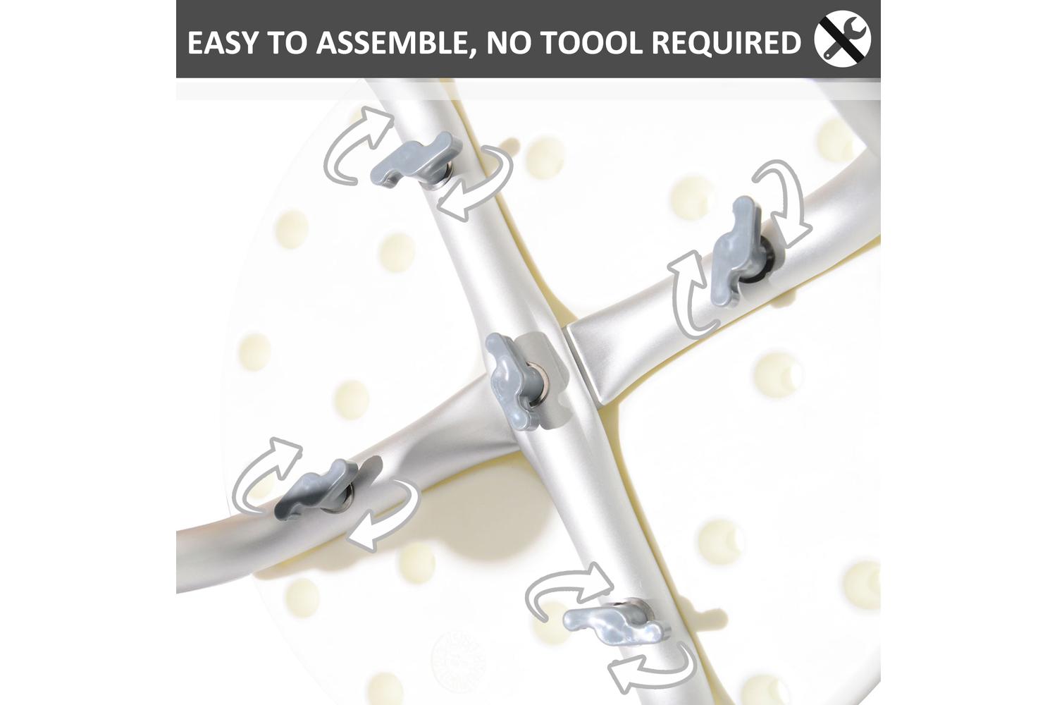 Homcom Adjustable Shower Stool for Elderly | Cream White-4