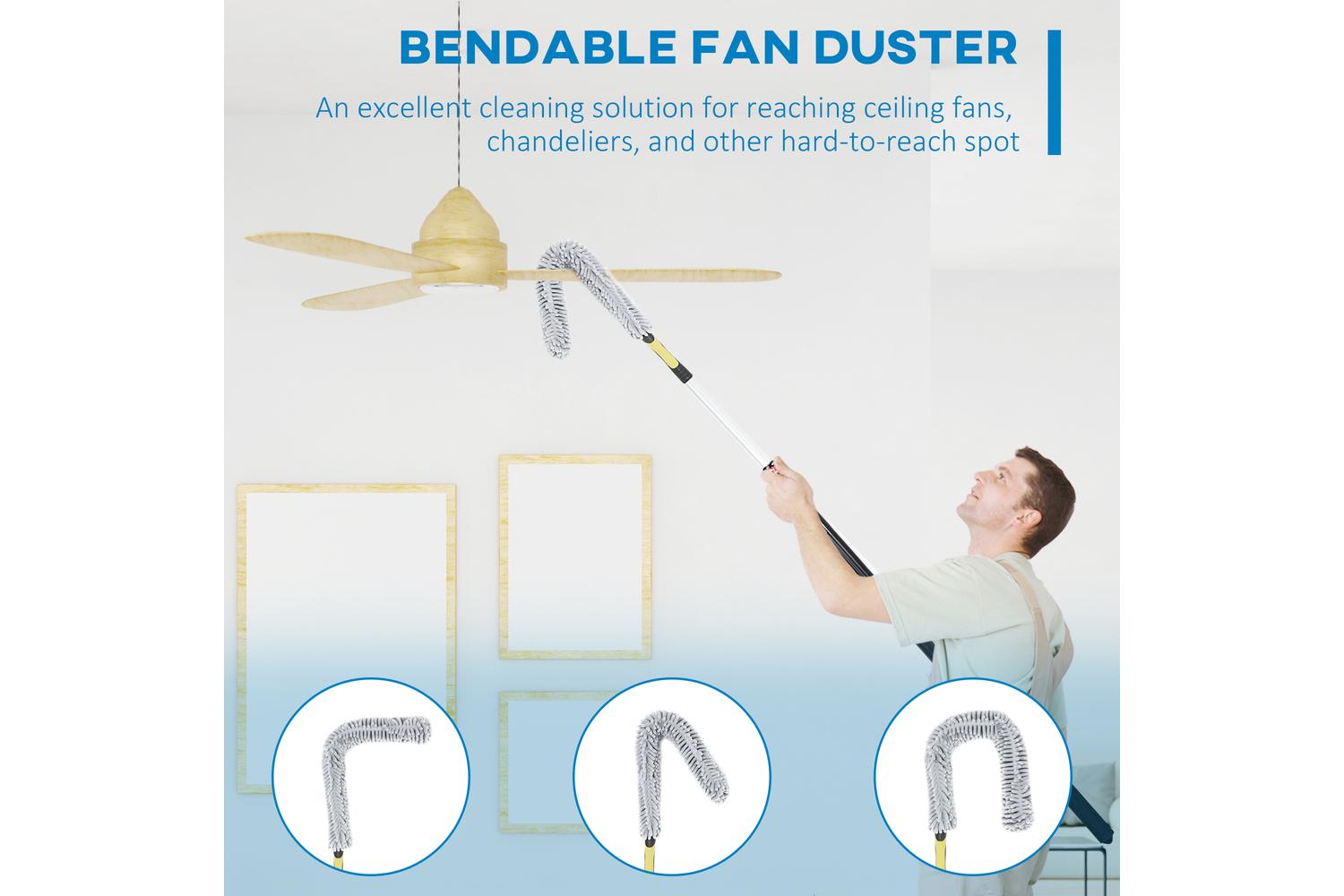 Homcom Extendable Duster Cleaning Kit | Yellow/Grey-5