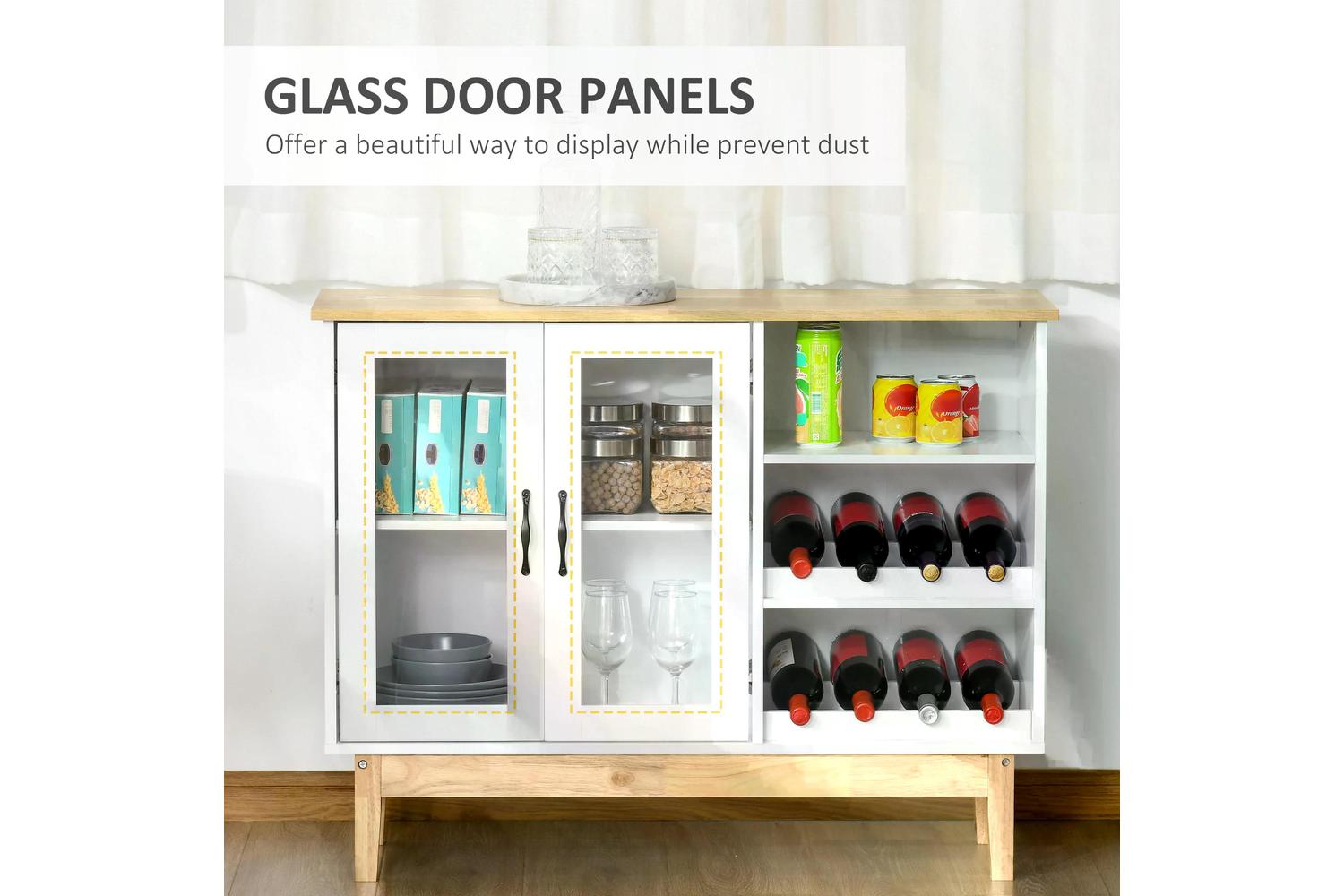 Homcom Freestanding Wine Cabinet | White Oak-4