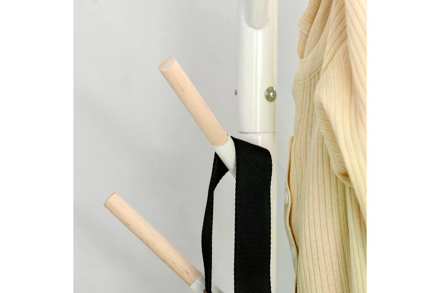 Homcom Freestanding Coat Rack with Hat Stand | White-7