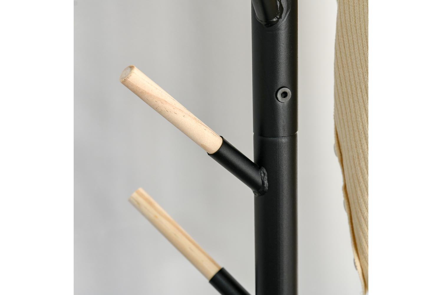 Homcom Freestanding Coat Rack with Hat Stand | Black-6