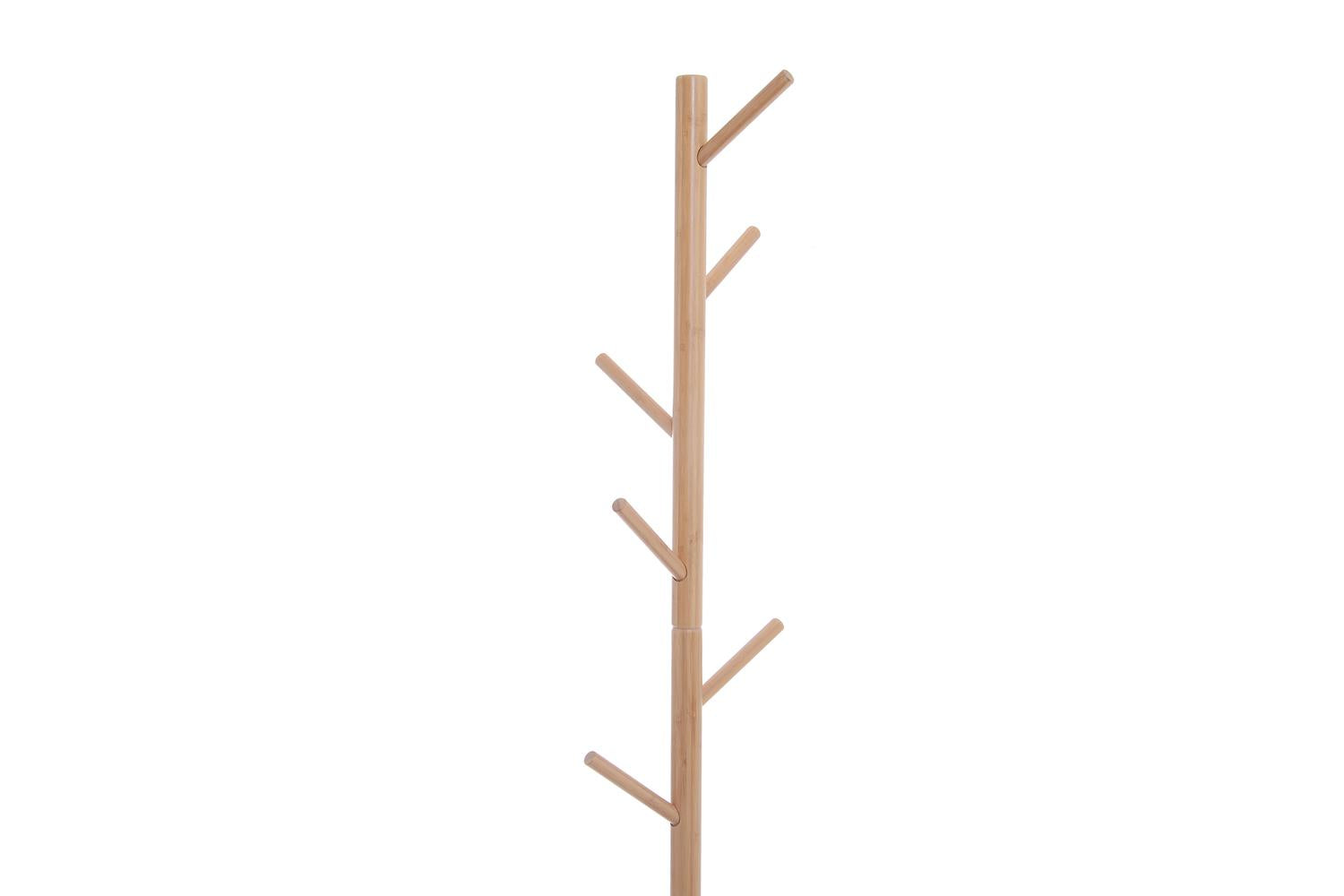 Homcom Coat Rack Storage Bench | White/Natural Wood-8