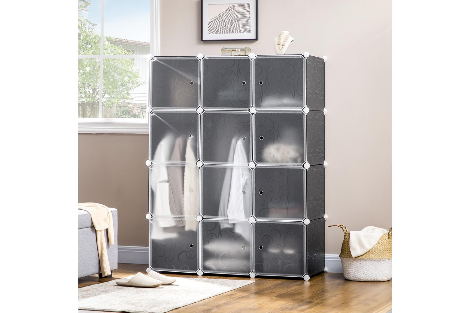 Homcom Plastic Storage Drawers for Clothes | Black/White