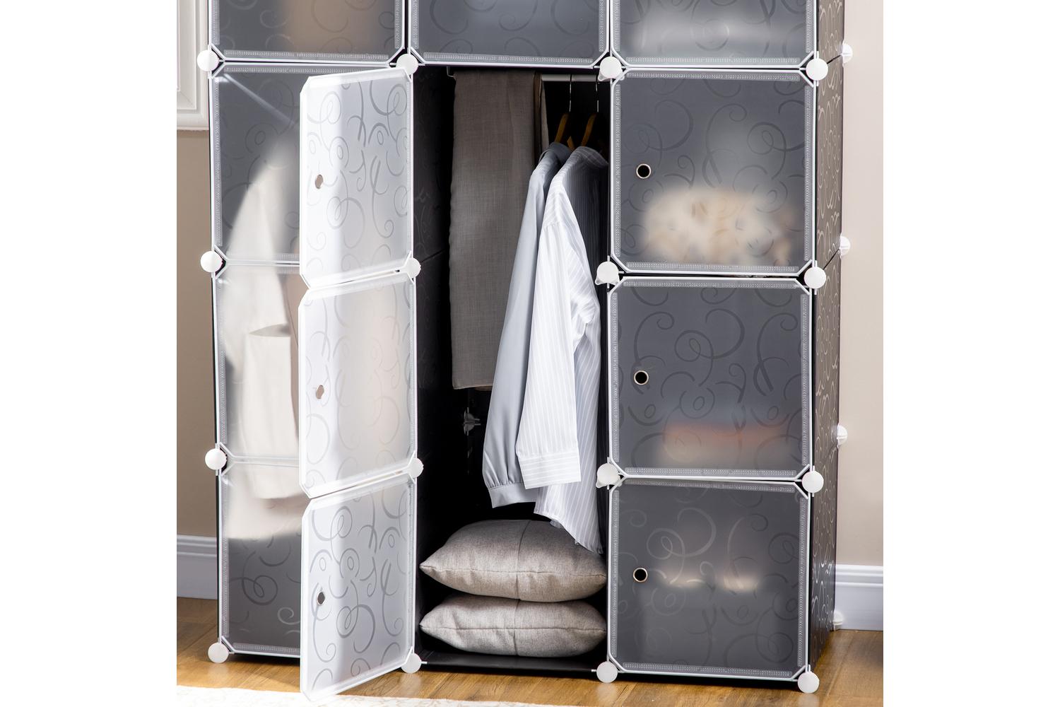 Homcom Plastic Storage Drawers for Clothes | Black/White-6