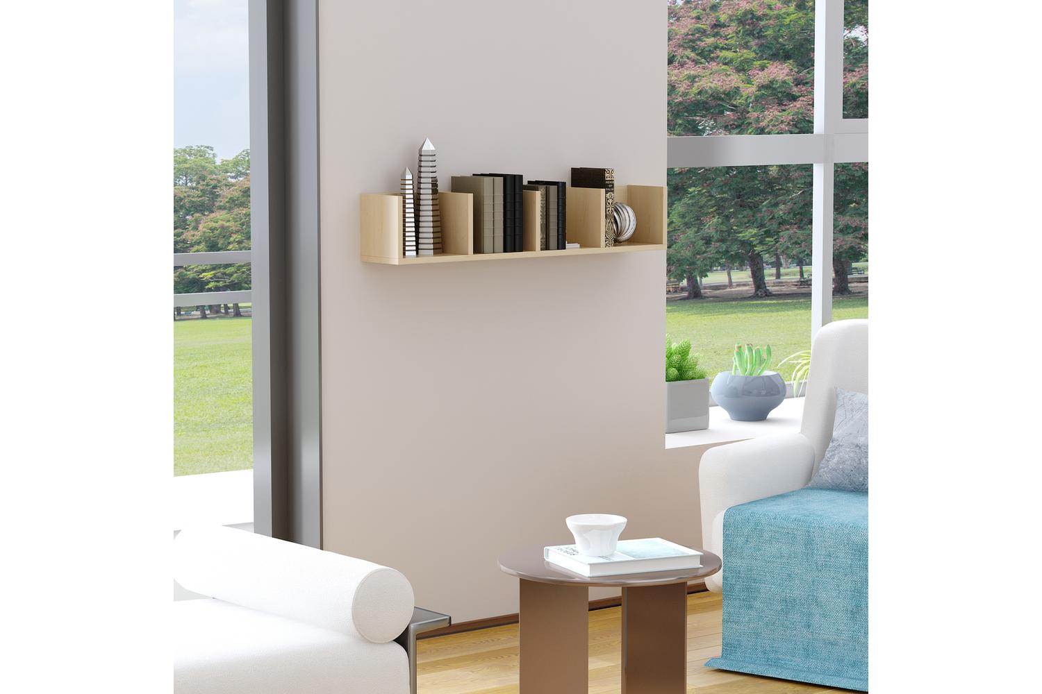 Homcom Multi-media Storage Wooden Shelf | Natural wood