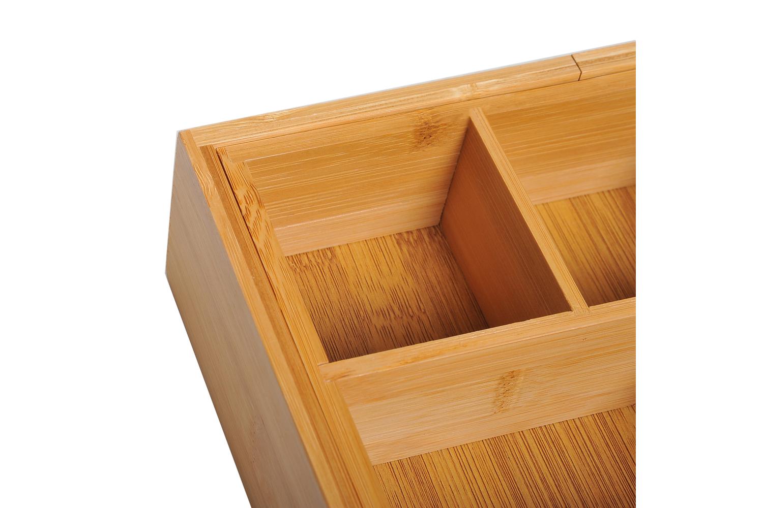 Homcom Expandable Drawer Inserts Wooden Storage Holder Kitchen |  Bamboo-8