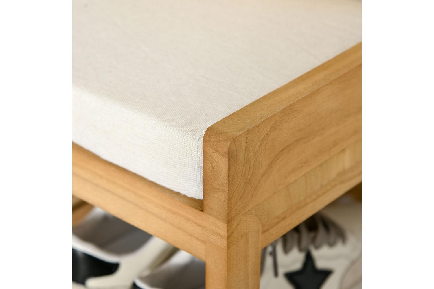 Homcom Hallway Shoe Bench Storage | Natural Wood-8