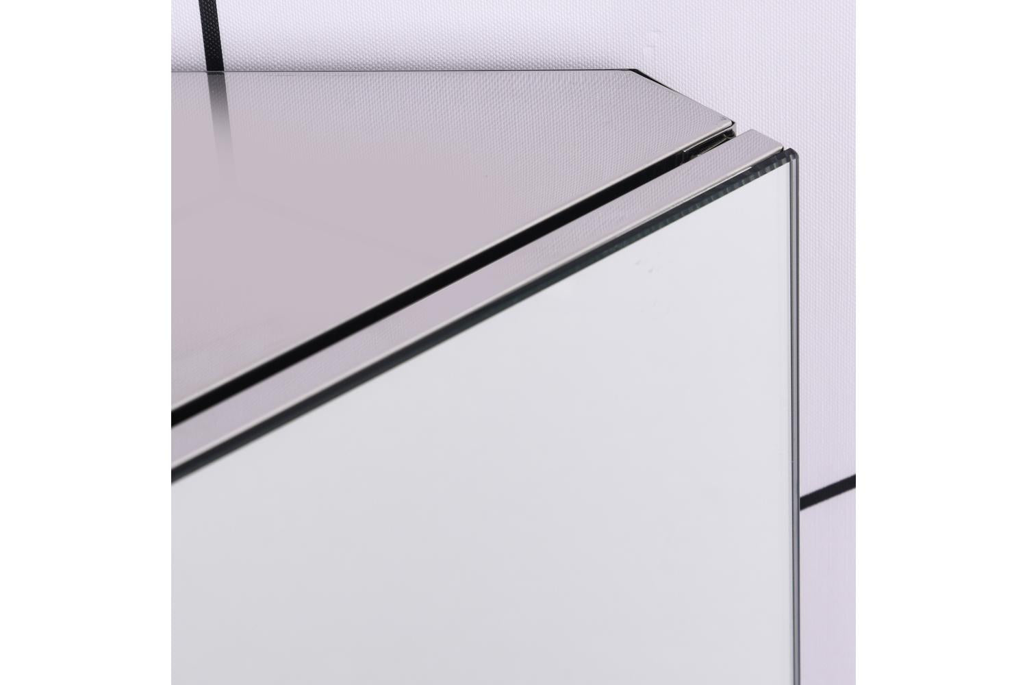 Kleankin Wall Mounted Corner Bathroom Mirror Cabinet | Silver-8
