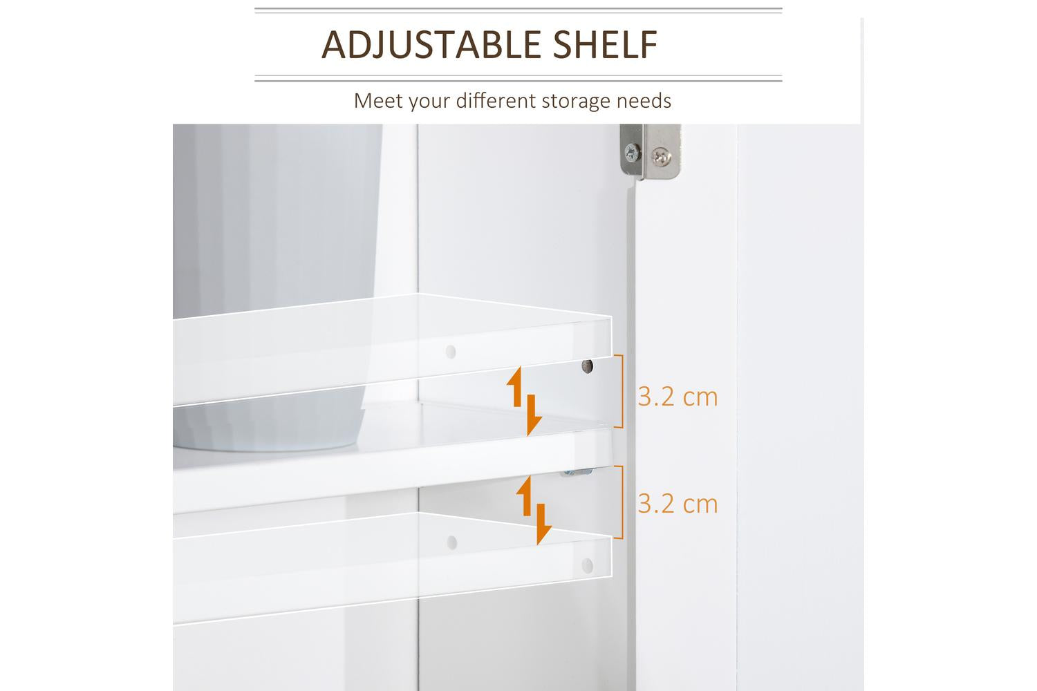 Kleankin Wall Mounted Bathroom Mirror Cabinet | White/Wood Grain-3