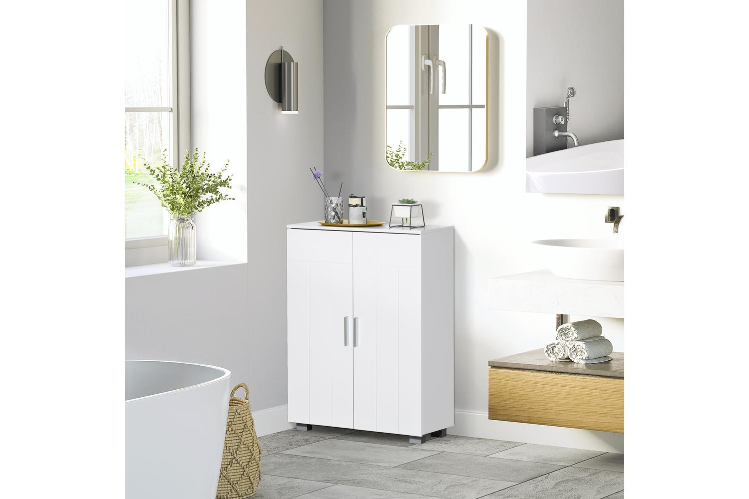 Kleankin Modern Freestanding Bathroom Floor Cabinet | White