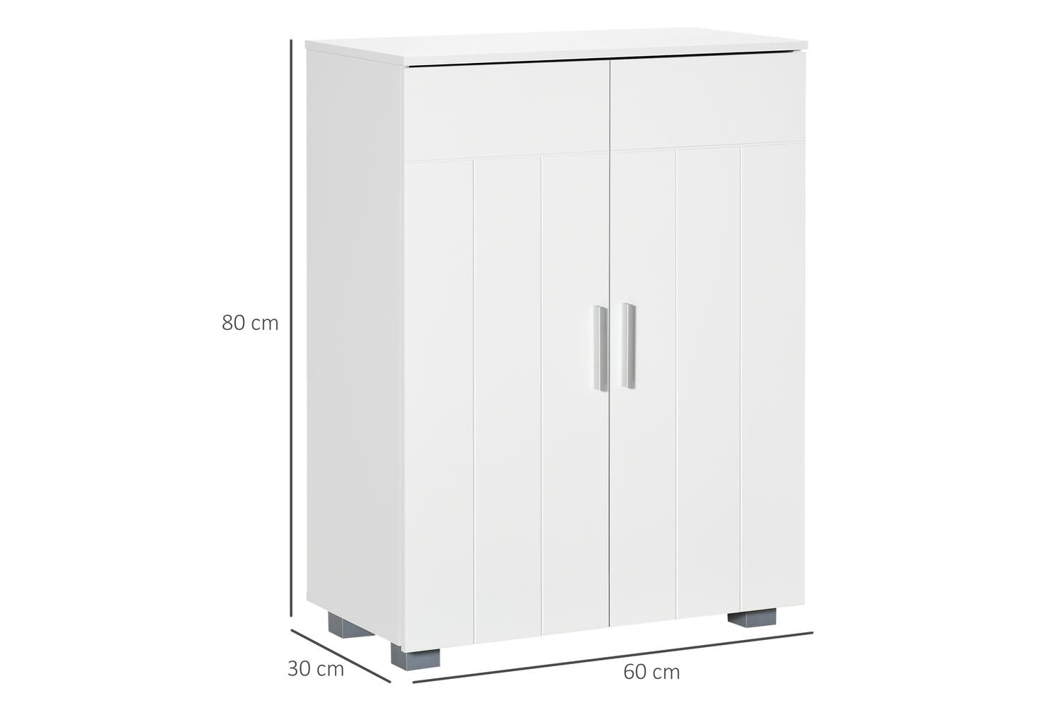 Kleankin Modern Freestanding Bathroom Floor Cabinet | White-2