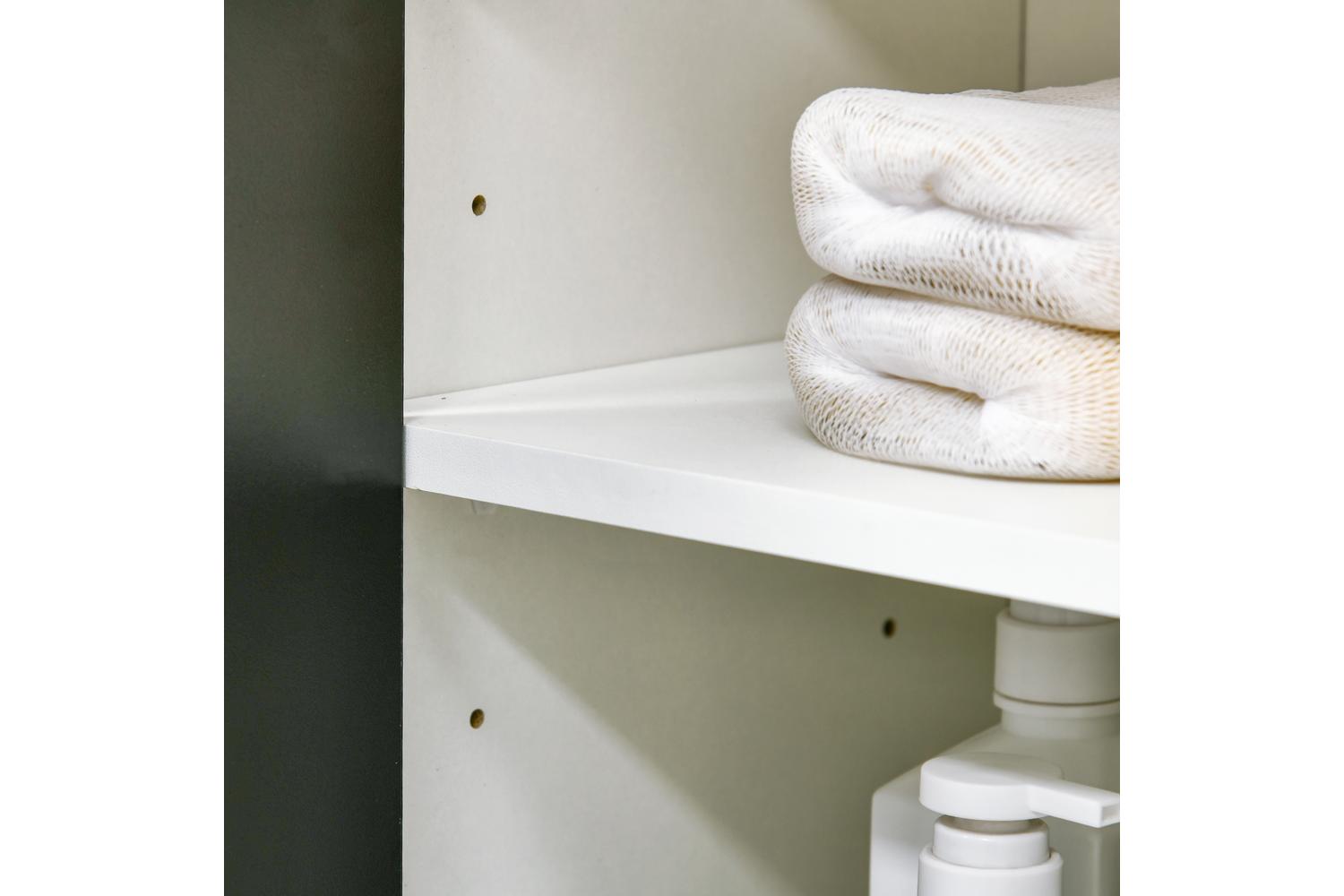 Kleankin Adjustable Shelves Bathroom Storage Cabinet | White-7