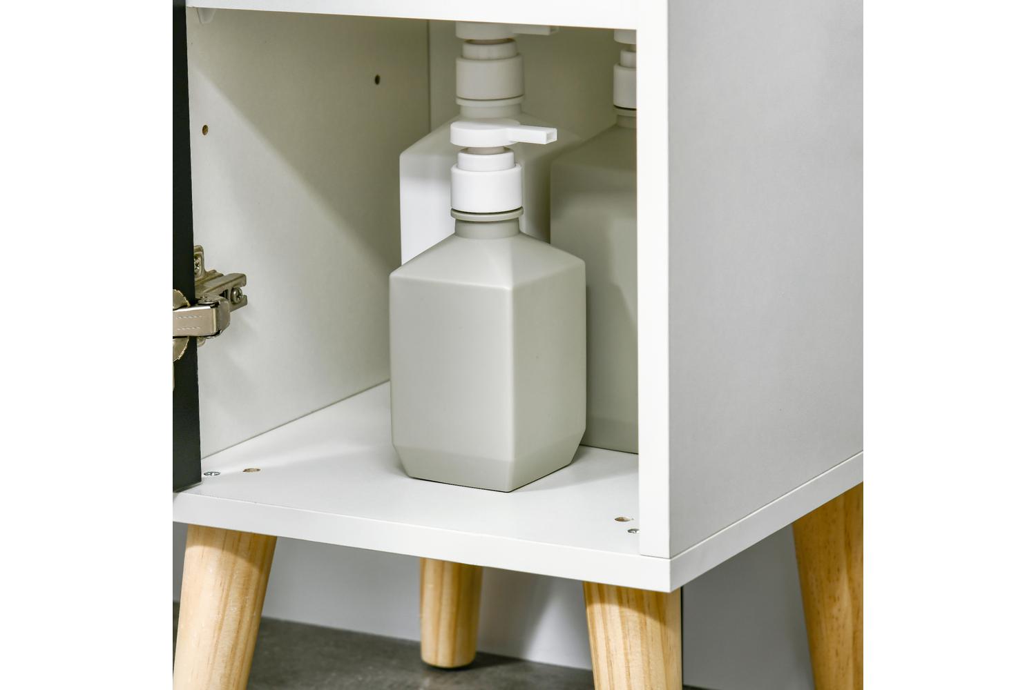 Kleankin Adjustable Shelves Bathroom Storage Cabinet | White-8