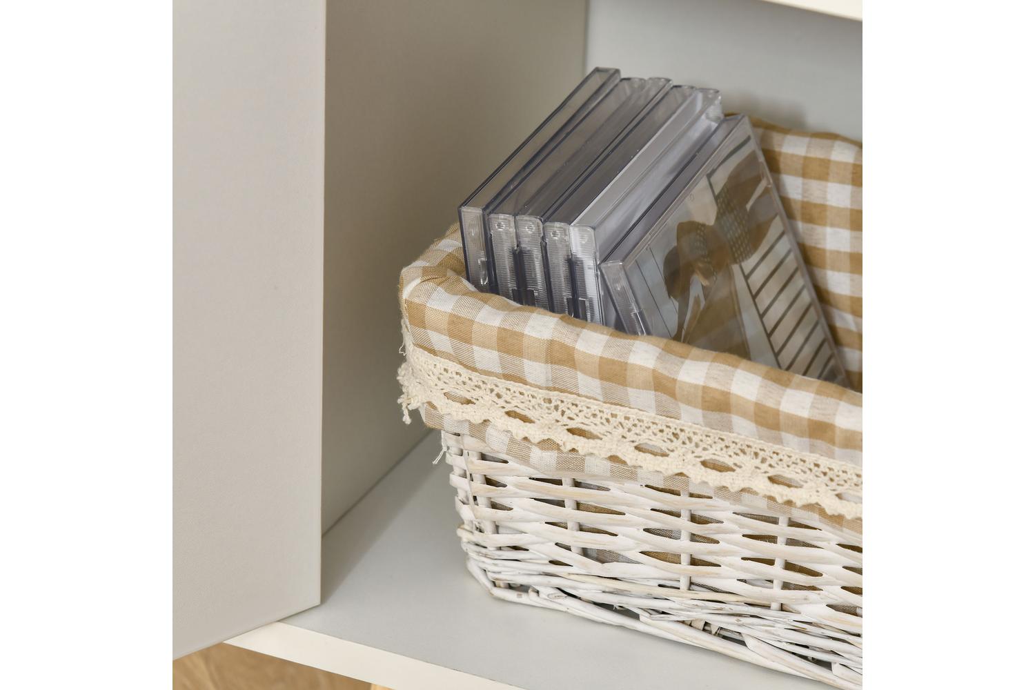 Homcom 3 Tier Bookcase with Doors | White-8