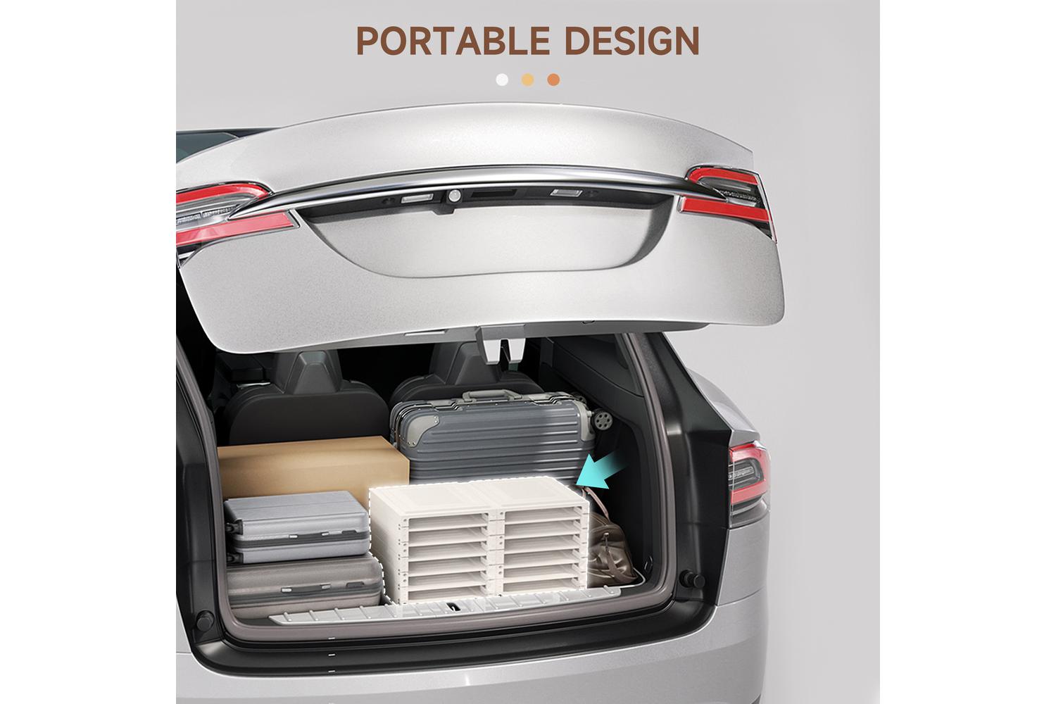 Homcom Portable Plastic Shoe Storage Cabinet with Ten Compartments | White/Brown-7