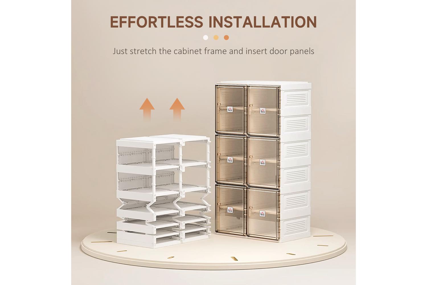 Homcom Portable Shoe Rack Organizer | White/Brown-3