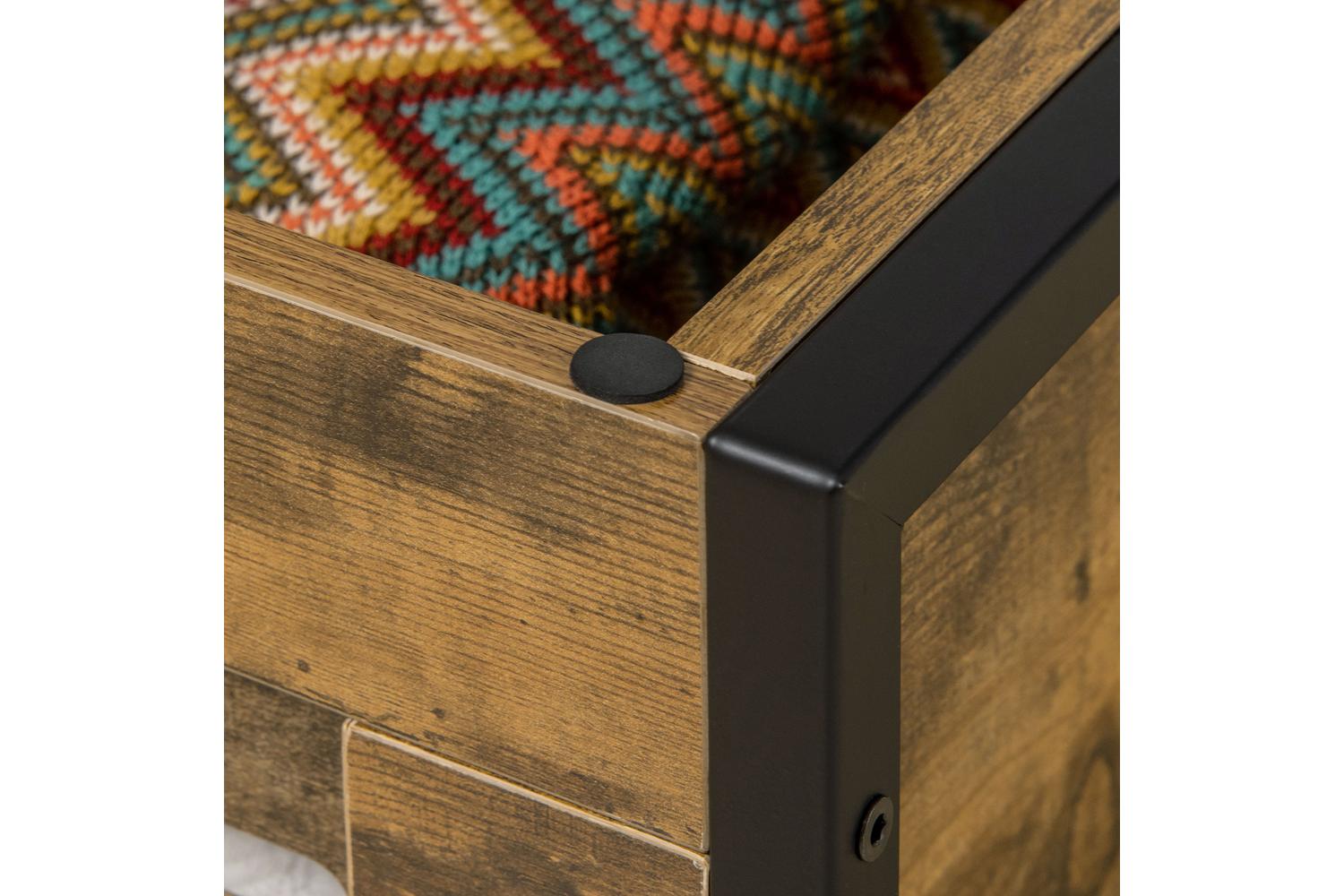 Homcom Industrial Storage Bench | Rustic Brown-7