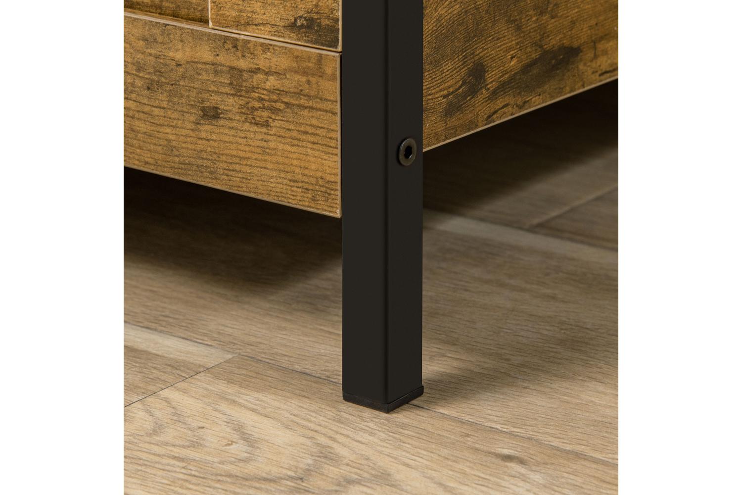Homcom Industrial Storage Bench | Rustic Brown-8
