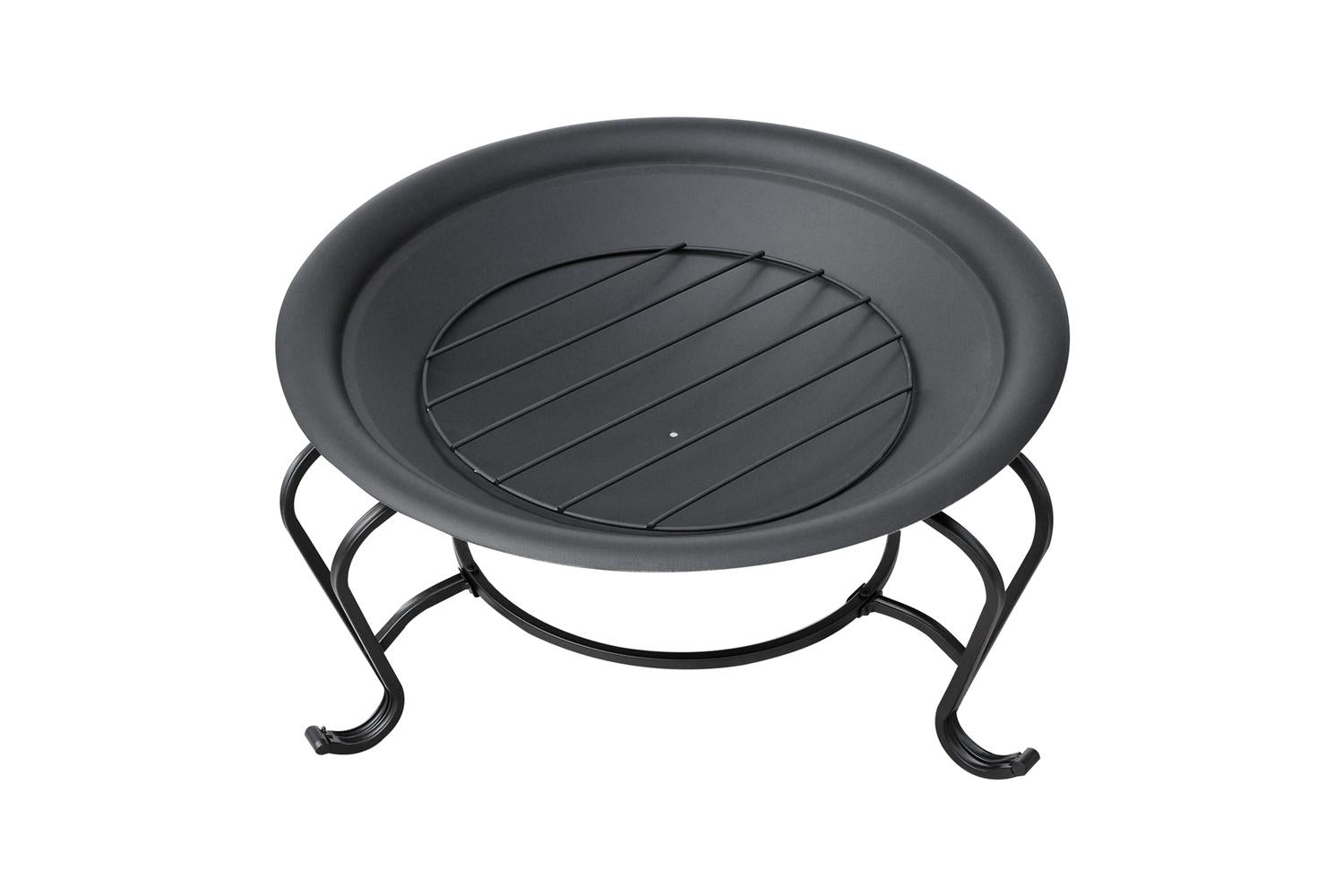 Outsunny Outdoor Metal Round Fire Pit with Poker Handle | Black-7