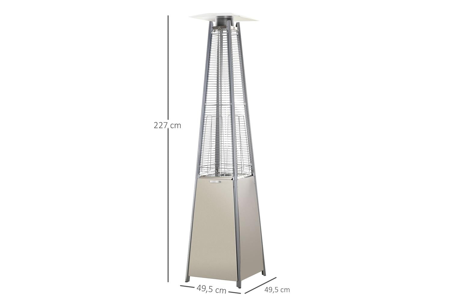Outsunny Garden Deck Pyramid Patio Heater | Silver-2