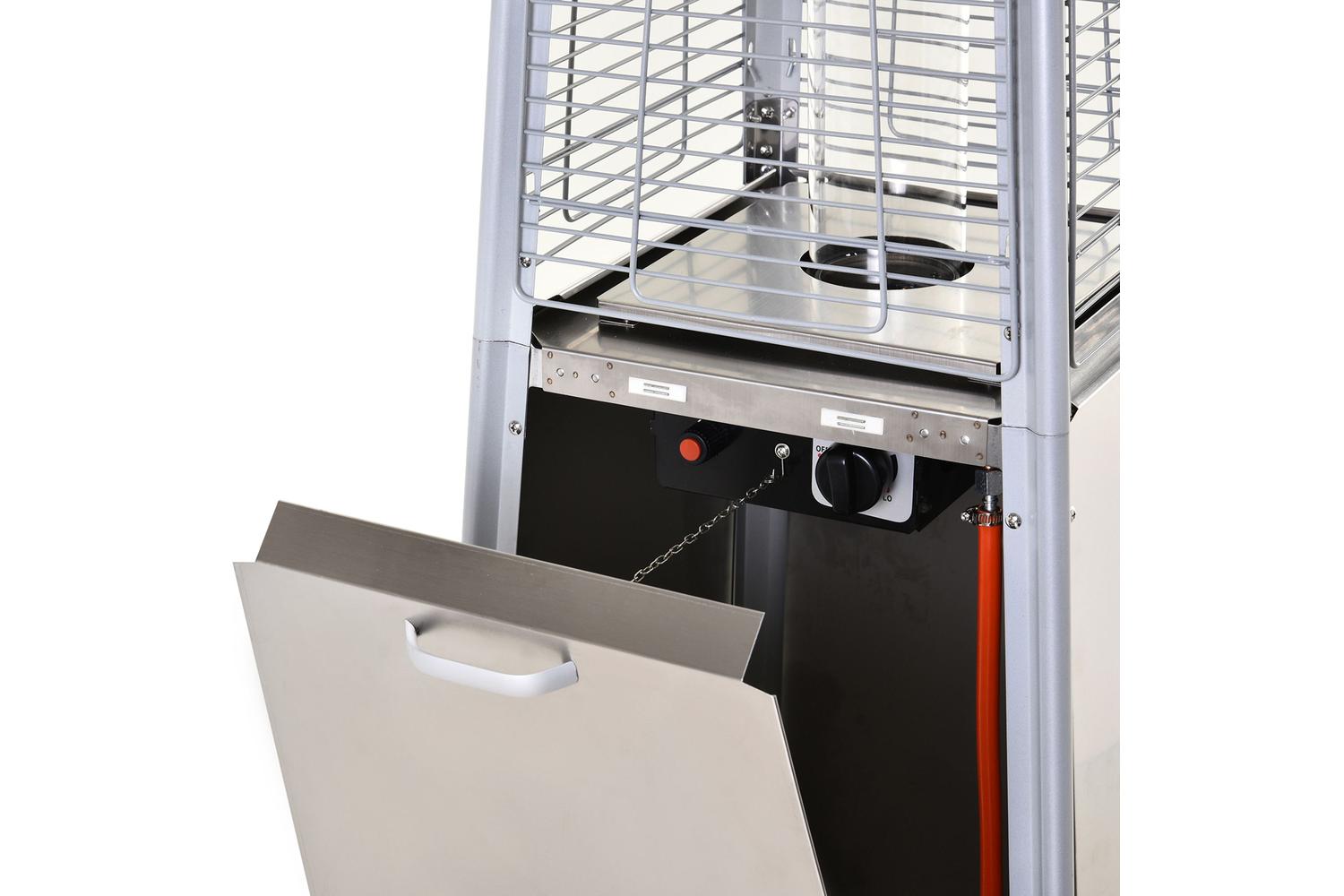 Outsunny Garden Deck Pyramid Patio Heater | Silver-8