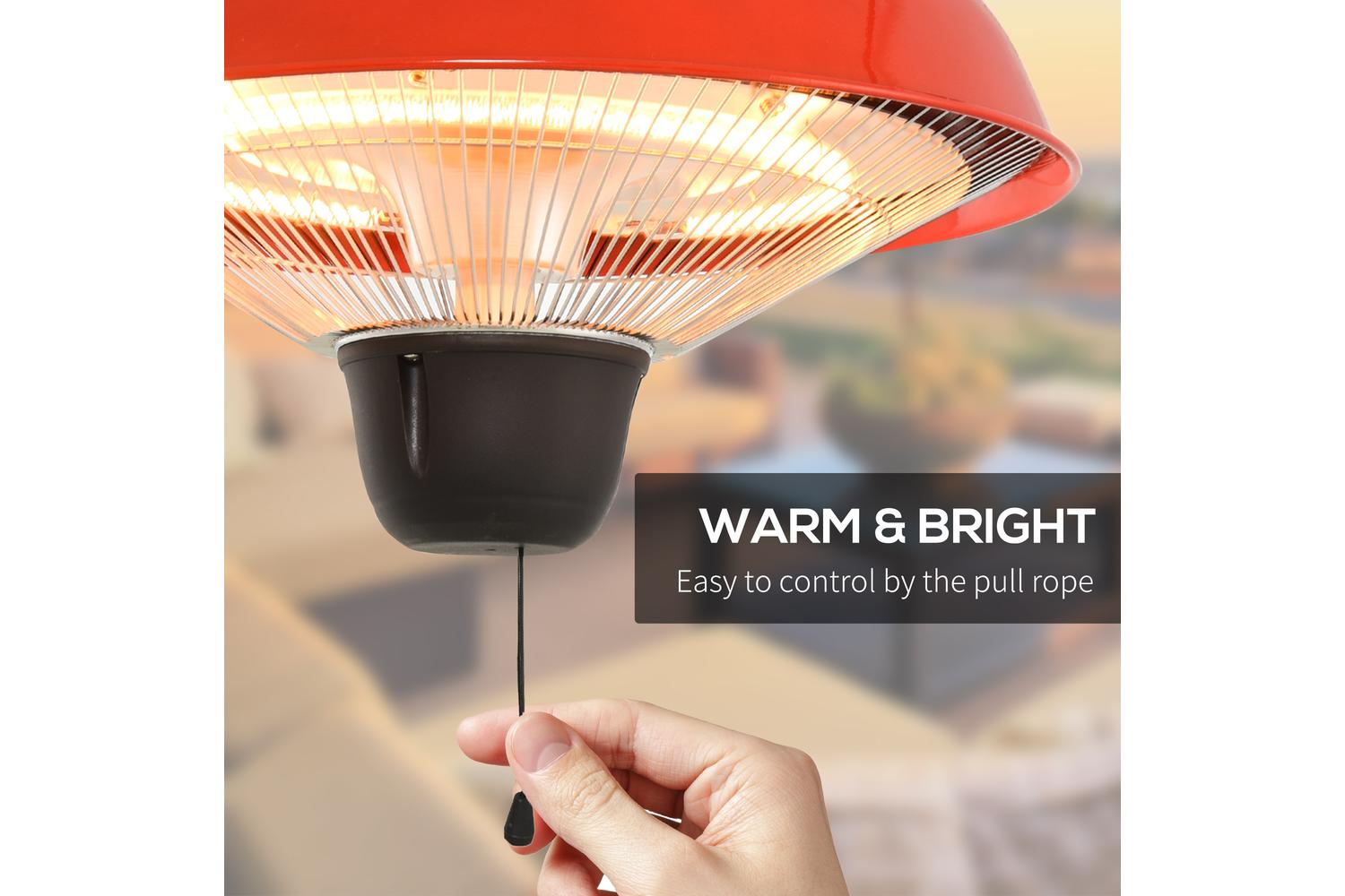 Outsunny 1500W Patio Heater | Red-3