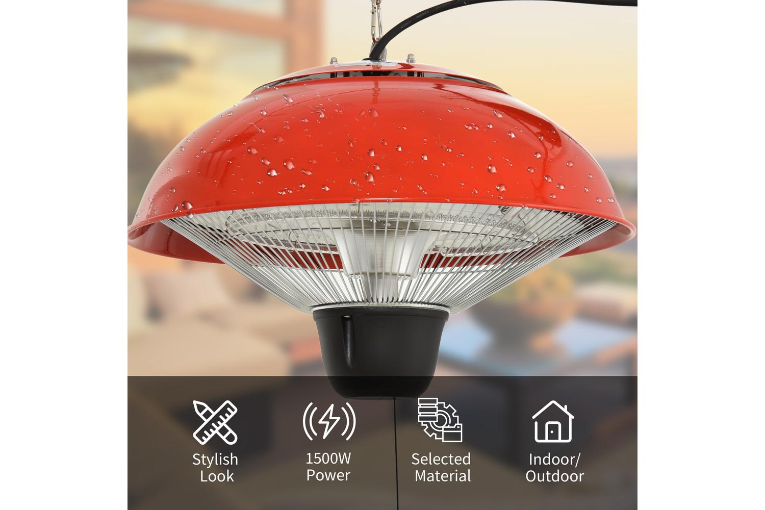 Outsunny 1500W Patio Heater | Red-4