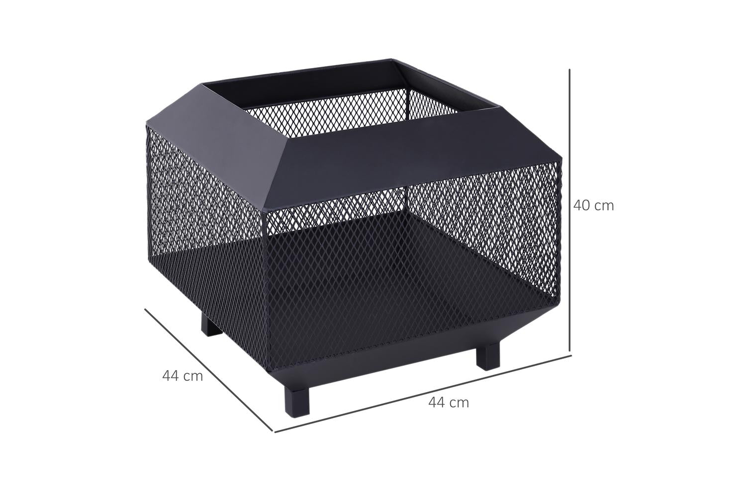 Outsunny Outdoor Steel Stove with Poker Tool | Black-2