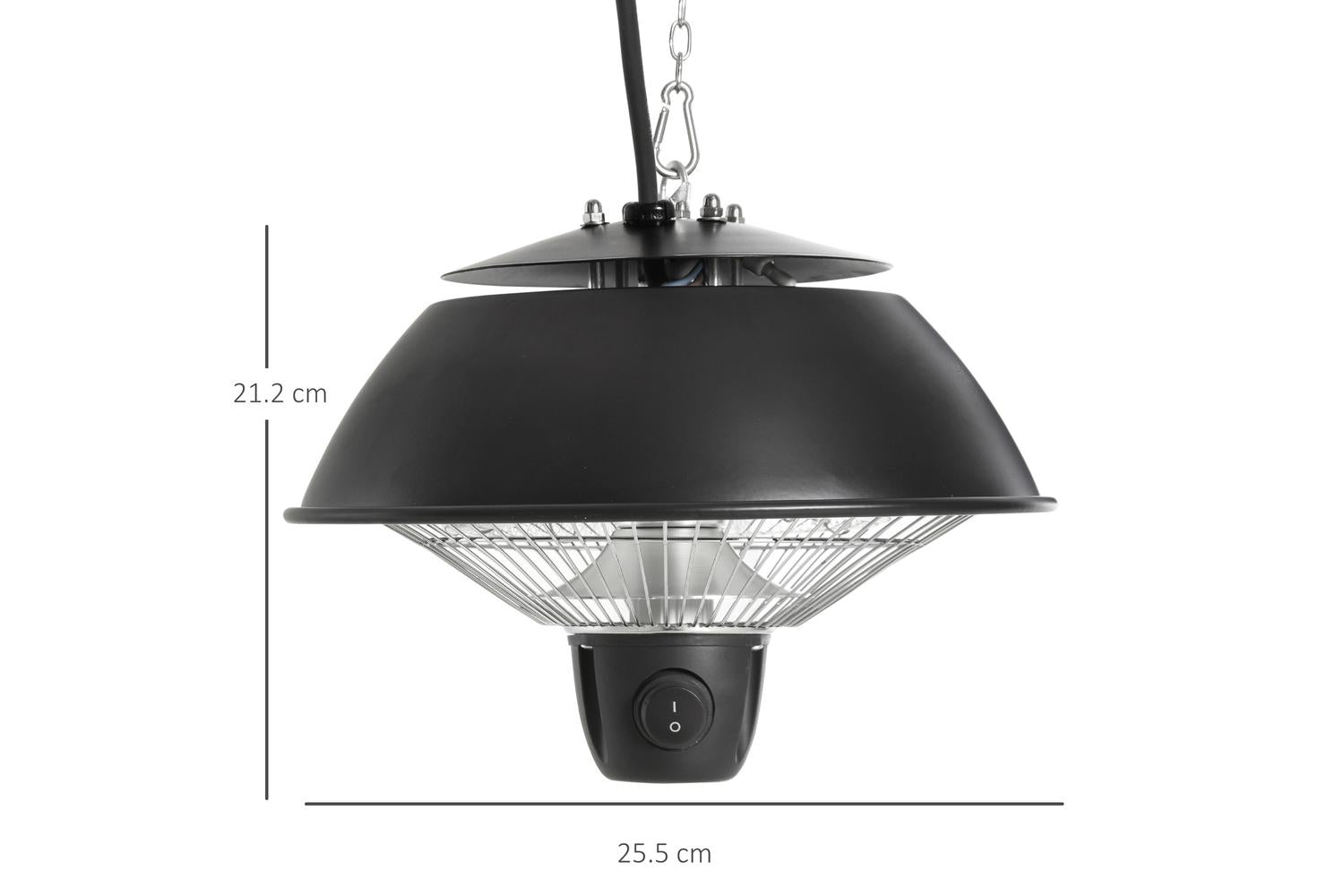 Outsunny 600W Patio Ceiling Electric Heater | Black-2