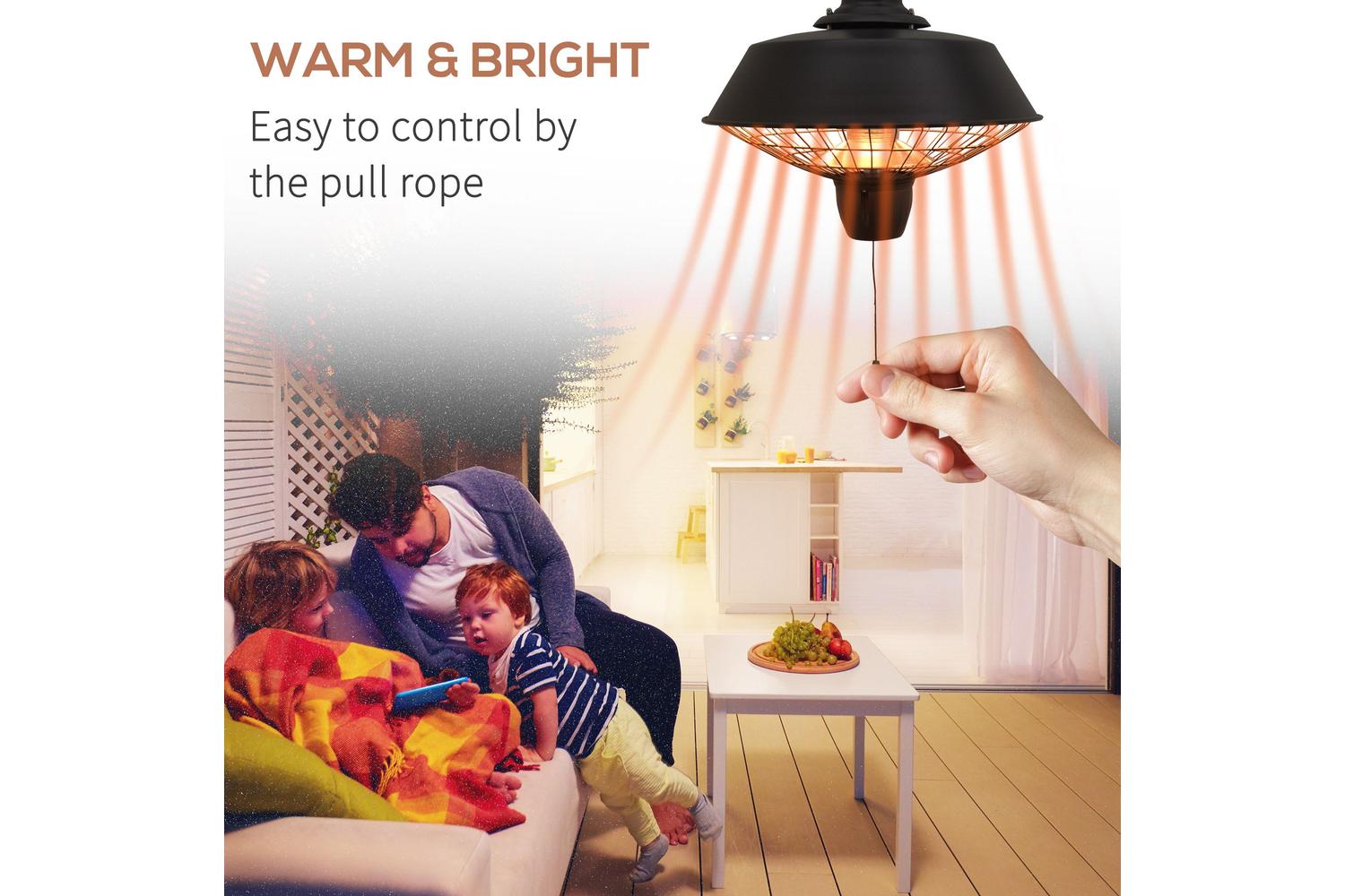 Outsunny Outdoor Electric Heater | Black-3