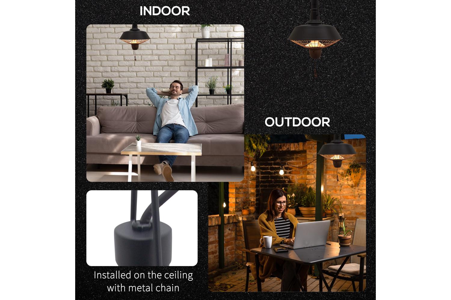 Outsunny Outdoor Electric Heater | Black-5