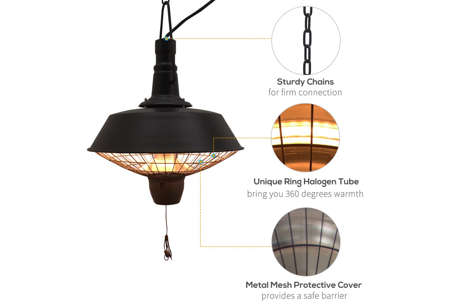 Outsunny Outdoor Electric Heater | Black-6
