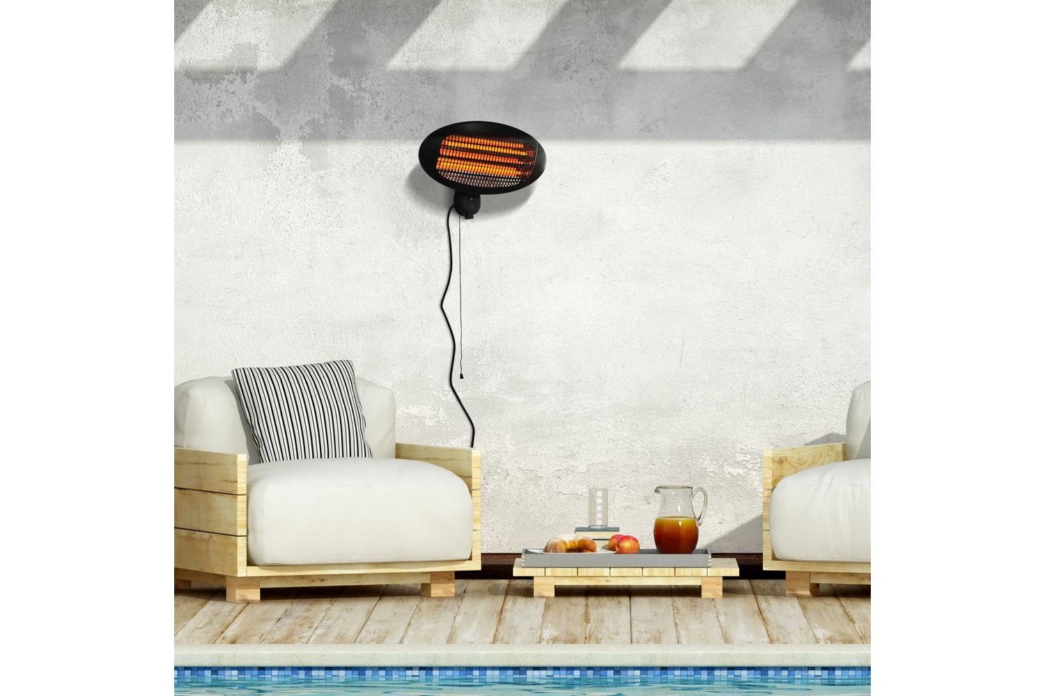 Outsunny Wall Mount Electric Infrared Patio Heater | Black