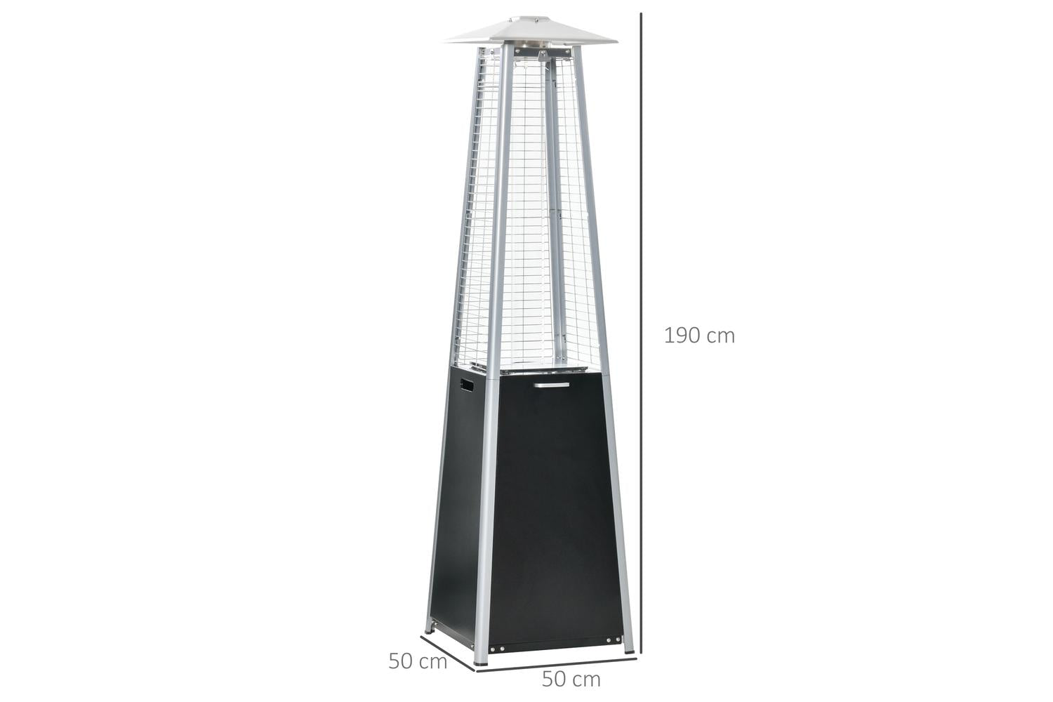 Outsunny Outdoor Freestanding Patio Heaters | Black-2