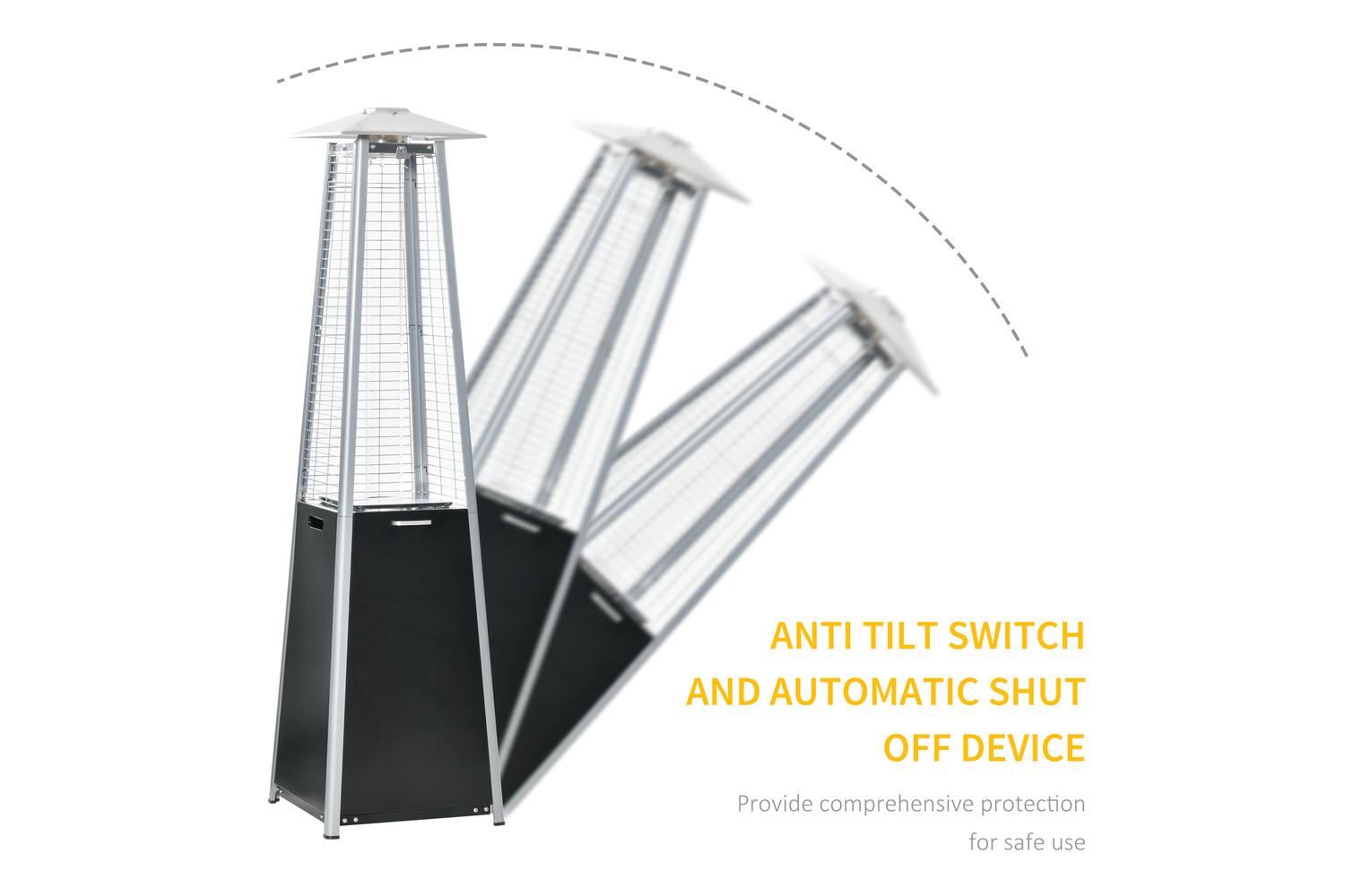 Outsunny Outdoor Freestanding Patio Heaters | Black-3