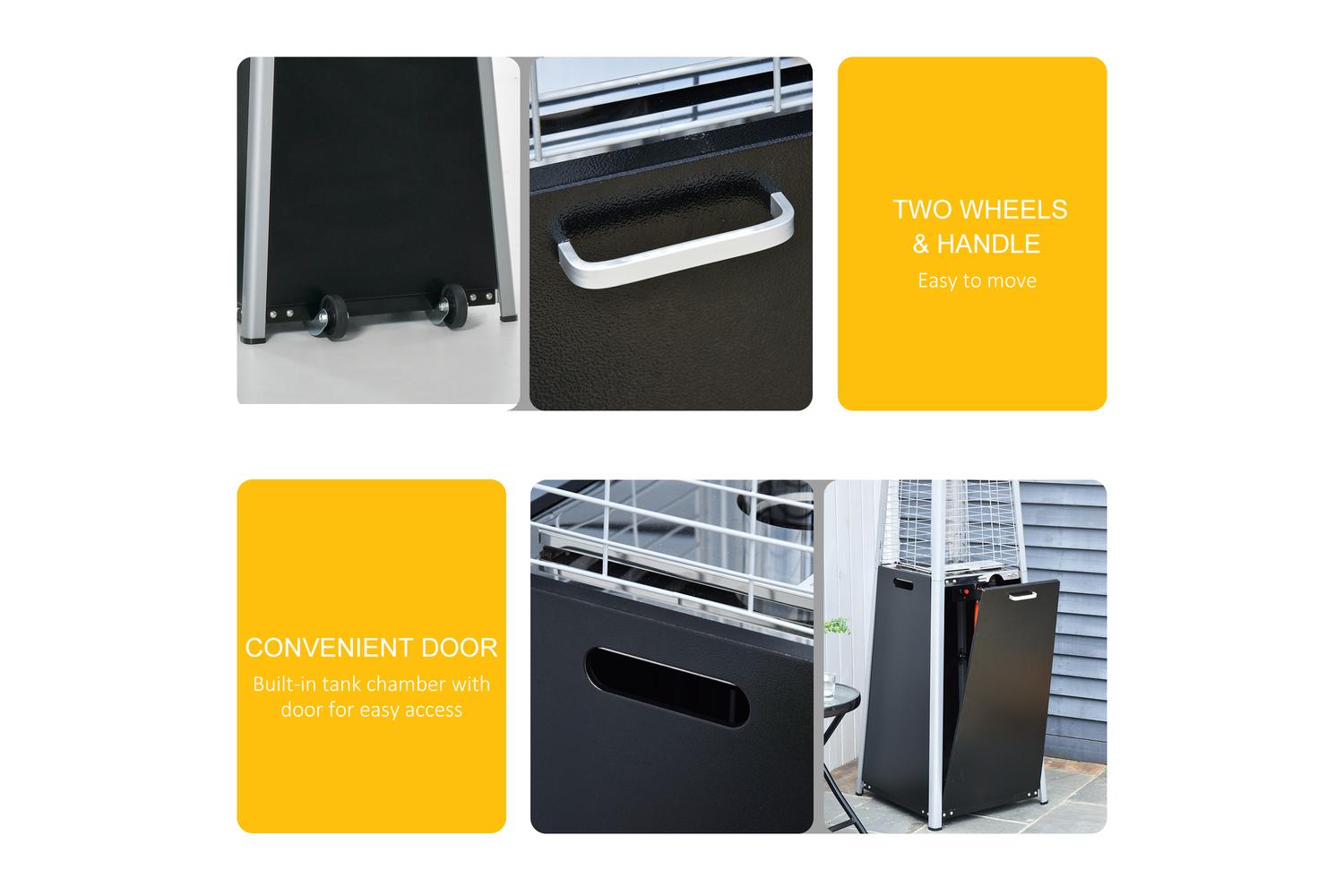 Outsunny Outdoor Freestanding Patio Heaters | Black-4