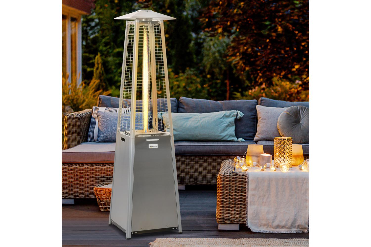 Outsunny Heater for Camping in Tent Tower Heater | Silver