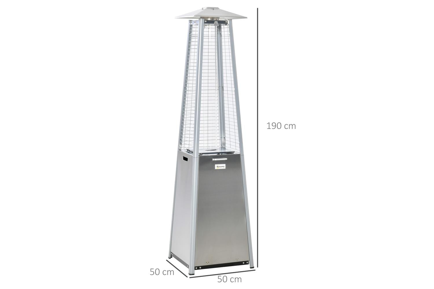 Outsunny Heater for Camping in Tent Tower Heater | Silver-2