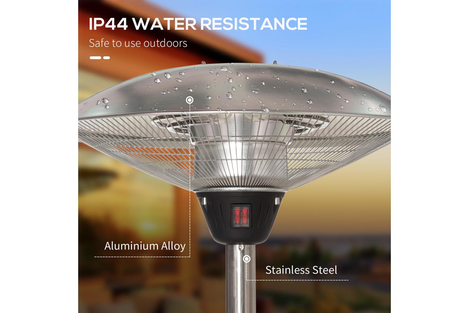 Outsunny Freestanding Infrared Outdoor Heater with Adjustable Height | Silver-6