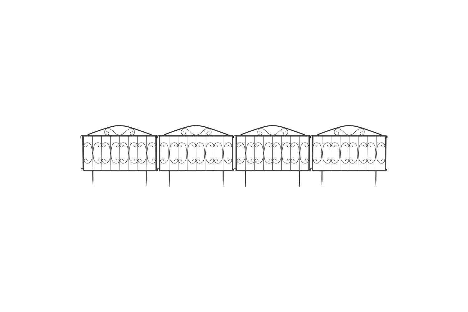 Outsunny Outdoor Picket Fence Panels | 4 Pieces | Black-7