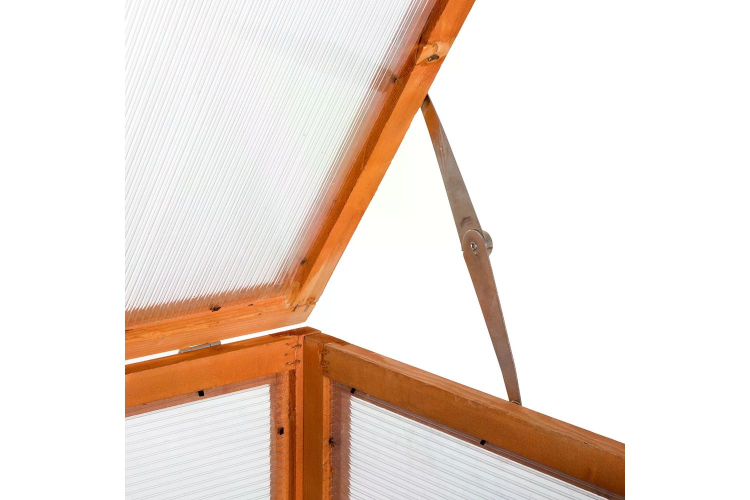 Outsunny 3-Tier Outdoor Garden Wooden Greenhouse | Natural-4