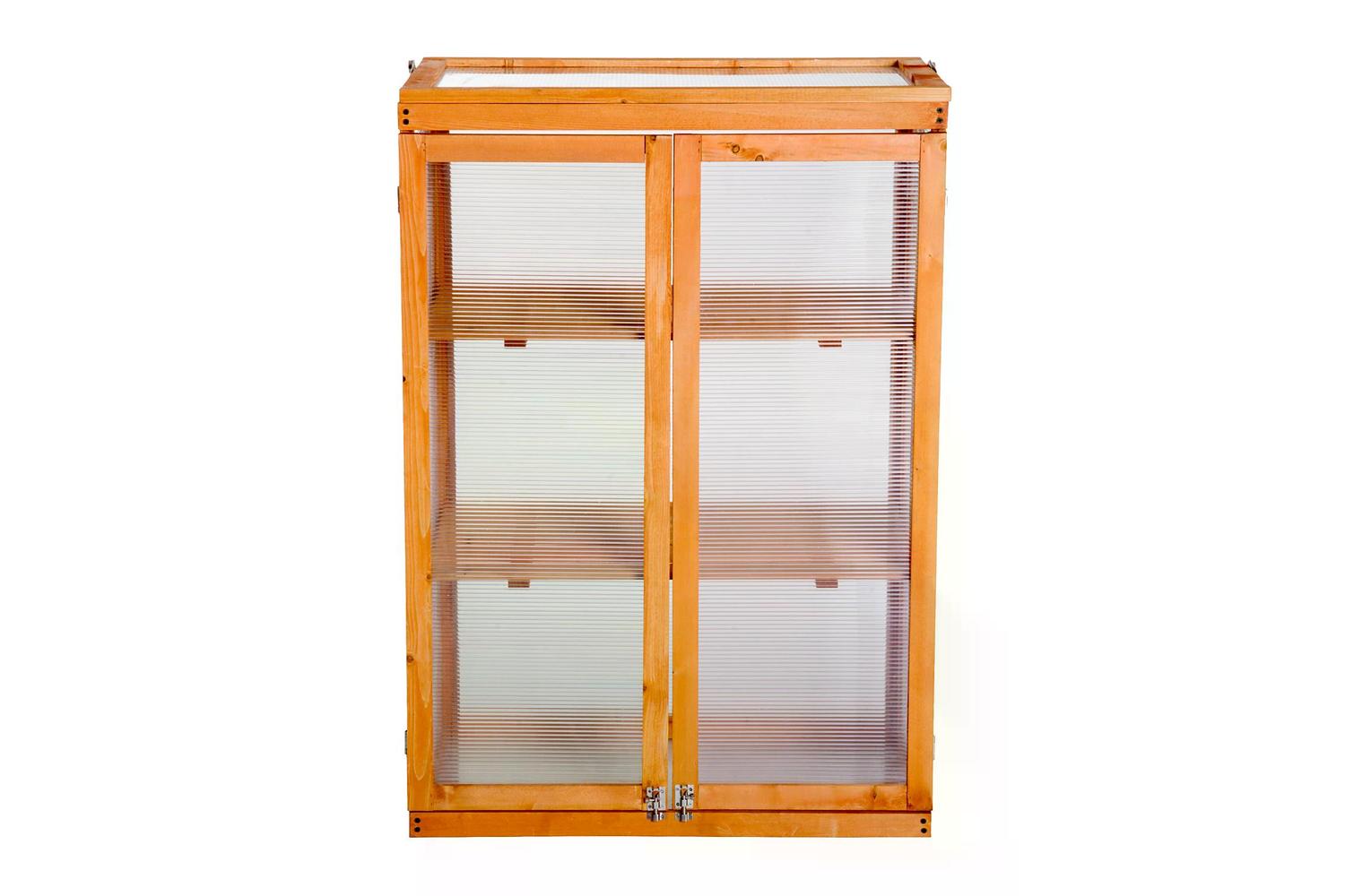Outsunny 3-Tier Outdoor Garden Wooden Greenhouse | Natural-8