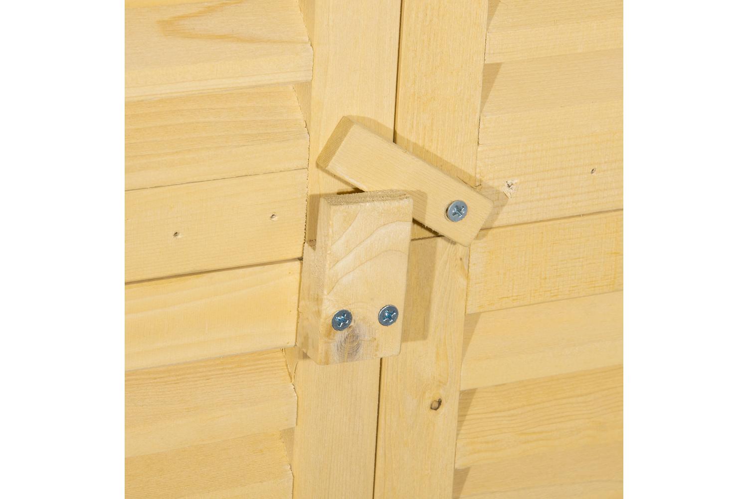Outsunny Wooden Garden Storage Shed | Natural-7