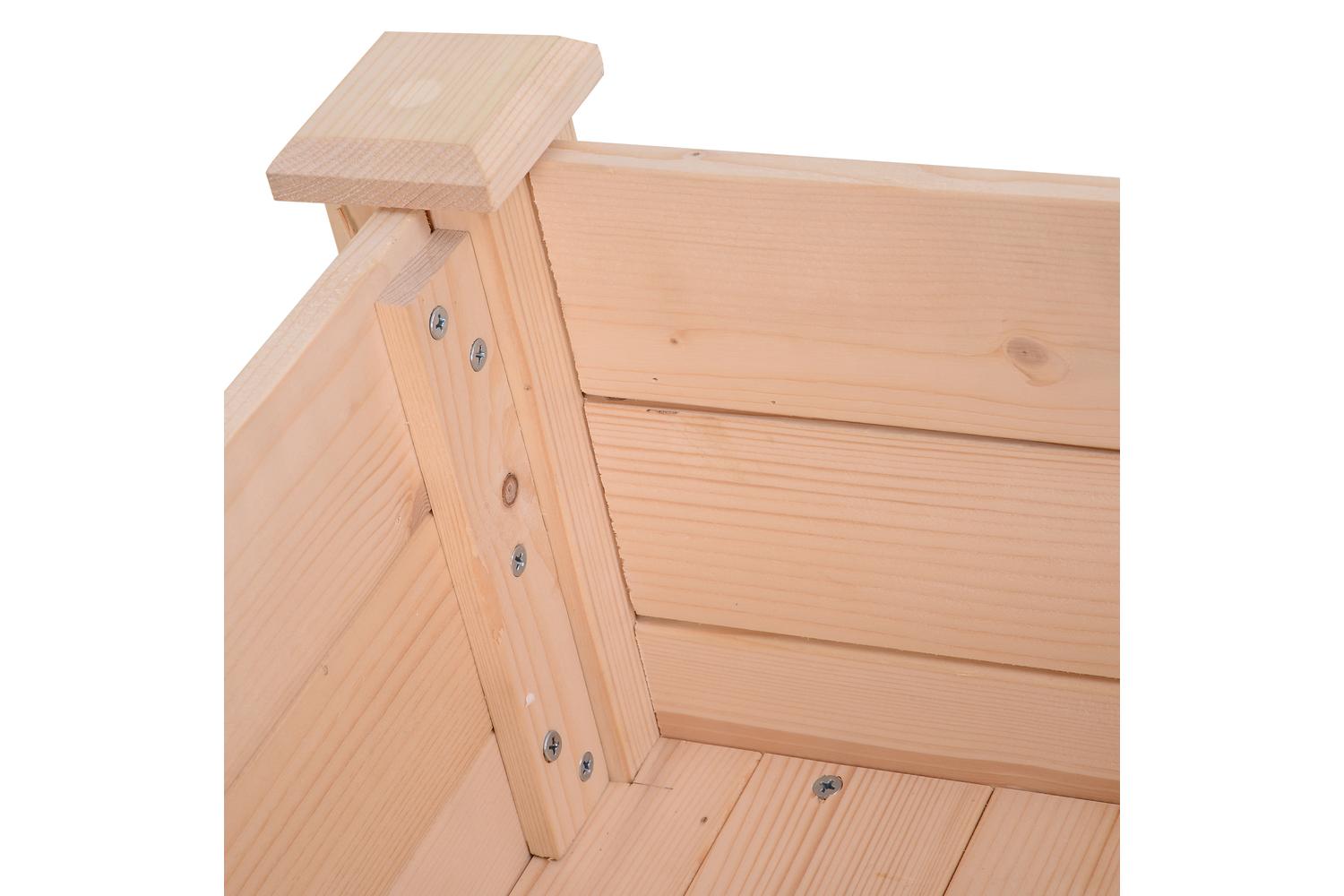 Outsunny Wooden Raised Rectangular Planter Box | Natural-7